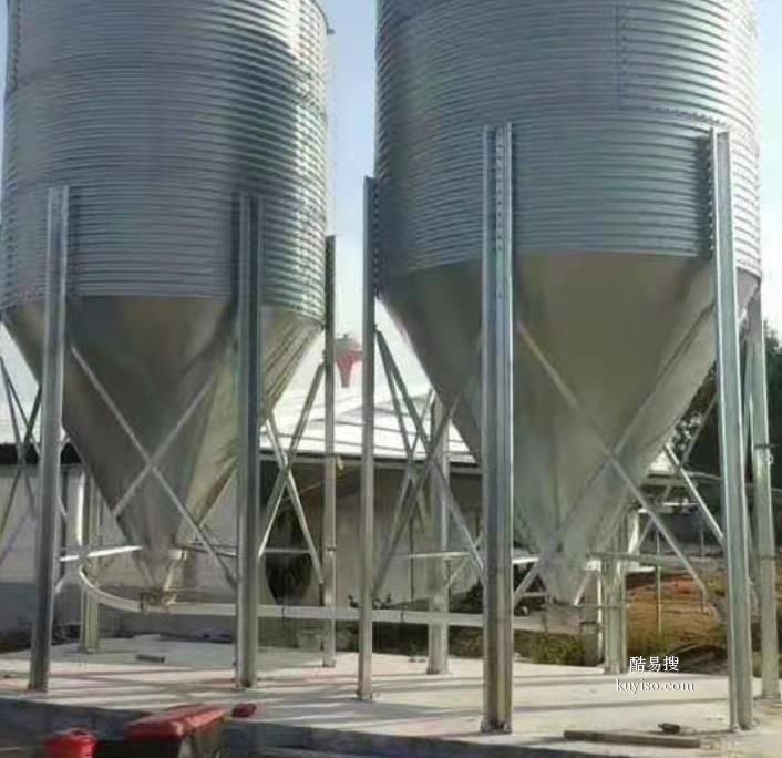 养殖场自动喂料设备饲料存储设备料塔镀锌板料塔的结构与作用