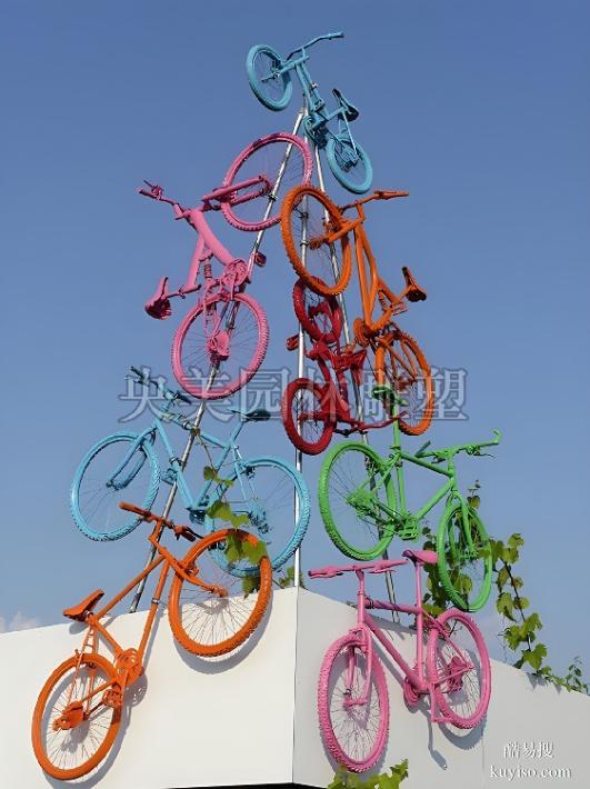 骑自行车抽象不锈钢雕塑,自行车主题雕塑