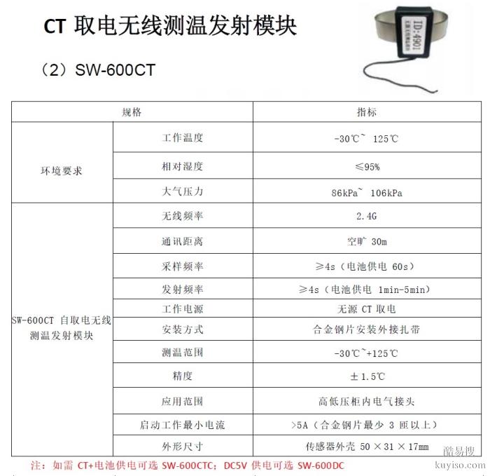 SW-600CT無(wú)源無(wú)線測(cè)溫發(fā)射模塊