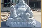 青石弥勒佛坐像,佛像生产厂家,汉白玉石雕弥勒佛