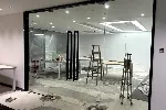 武清区安装玻璃门设计办公室玻璃门现场搭建